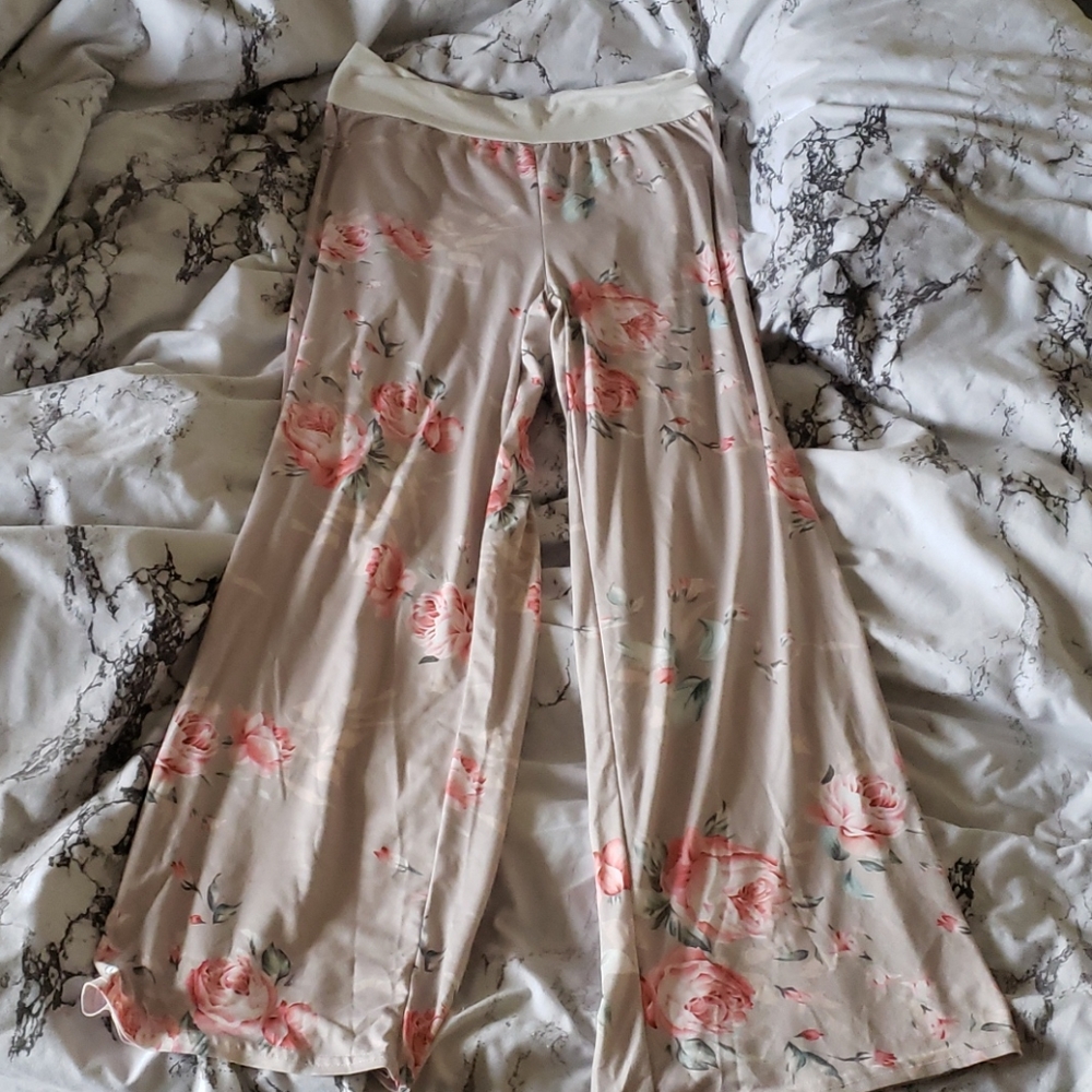 Silky Floral Pants